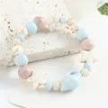Pastel ceramic star and conch beaded bracelet, sweet style variant jewelry accessory. - Starry Sea (Blue)