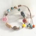 Handmade ceramic beaded bracelet vintage ethnic style multi-color charm jewelry for you - Seven Iridescent Colors