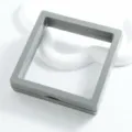Square PE film floating jewelry box, transparent anti-oxidation storage display case 90mm - Light Gray
