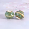 Abalorios de Cerámica Cambio de Color Forma de Trompo Accesorios para Joyería DIY Nuevos - Esmalte reactivo de peonza verde