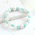 New Chinese style ceramic beaded bracelet retro turquoise blue elegant wrist jewelry for women - Pure White