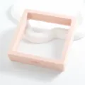 Pink Square PE Film Floating Jewelry Storage Box Anti-Oxidation Display Showcase - Flesh Pink