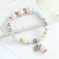 Chic ceramic beaded bracelet for women, retro style pastel charm jewelry for daily wear. - Love Camellia Sequence
