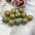 18mm ceramic loose beads handmade diy bracelet necklace jewelry accessories green glazed - Round Bead / Flower Glaze Green