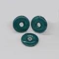 Ceramic Donut Bead Loose Pendant DIY Craft Necklace Bag Chain Accessory Green Spot 30mm - Large Safety Buckle / Green Spotted Stone