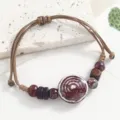 Retro ceramic bead woven bracelet variant, unique handmade ethnic style string for men and women. - Elegant Ring Pattern Style