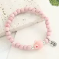 Pink ceramic rabbit bead bracelet sweet style women jewelry gift cute aesthetic fashion accessory - CS152
