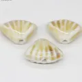 Colorful ceramic shell beads for DIY handmade necklace bracelet jewelry accessories. - 18x23x8.5mm / Prairie Scenery
