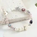 Nuovo braccialetto di perle in ceramica stile cinese con ciondoli stella e conchiglia. - Sui Yue Yun (rosa)