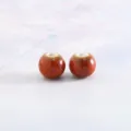8mm Glazed Ceramic Beads Loose Beads DIY Bracelet Jewelry Making Craft Accessories 50pcs - 50 Pieces/Pack / Flow Glaze Orange (50 Pieces)