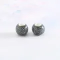 8mm glazed ceramic loose beads for DIY bracelet jewelry making, smooth round craft beads. - 50 Pieces/Pack / Reactive Glaze Grey-White, Pack of 50