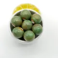 12mm glazed ceramic beads green leopard print loose beads for DIY jewelry making accessories - 12mm (3.0mm Hole) / Flower Glaze Green