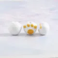 White ceramic cat paw charm bead, cute yellow pad design for DIY bracelet and jewelry making - White