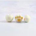 Cute ceramic cat paw beads DIY jewelry accessories, charming handmade bracelet charms. - Beige