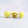 Yellow ceramic paw print loose beads hand-painted cute DIY bracelet phone charms jewelry making - Light Yellow
