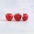 Cute red ceramic cat paw loose beads for DIY handmade bracelets and phone chain accessories - Red