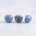 Blue ceramic paw print loose bead for DIY bracelet jewelry accessory, 12.7x11.8mm. - Aquamarine