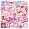 50pcs rose côtier cowgirl autocollants esthétique vinyle étanche décals pour portable - Fille Côtière Rose (YCK029) / 50 Pièces/Paquet