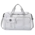 Weiße PVC Netz Reise Reisetasche mit mehreren Taschen, klare Strand wasserdichte Sporttasche. - Grau