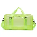 Fluoreszierende grüne transparente PVC-Netz-Reisetasche, wasserdichte Sporttasche mit Gurten. - Grün