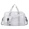 Transparente PVC Netz Reiseduffeltasche, wasserdichte Strand Schultertasche mit Fächern - Grau