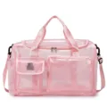 Rosa transparente PVC Netz Reisetasche mit Schultergurt, multifunktionale Strand Sporttasche. - Rosa