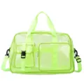 Neon grüne transparente PVC Netz Reisetasche, große Strandtasche mit Schultergurt. - Fluoreszierendes Grün