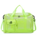 Neon grüne transparente PVC Netz Reisetasche wasserdichte Strand Tasche Schultergurt - Fluoreszierendes Grün