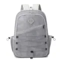 Grauer Netz Rucksack groesse Kapazitaet Student Schultasche Freizeit Strand Sport Daypack - Grau