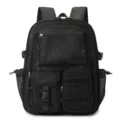 Schwarzer Netz-Rucksack mit vielen Taschen, große Kapazität Studenten Computer und Reisetasche. - Schwarz