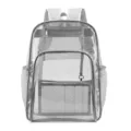 Transparenter PVC Rucksack mit Netztaschen, großer Kapazität Schultasche für den Alltag. - Grau
