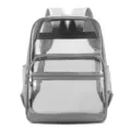 Transparenter PVC Rucksack Schulrucksack grosse Kapazitaet wasserdichte Buchtasche Freizeit - Grau