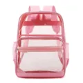 Rosa Transparenter PVC Rucksack Große Kapazität Student Schultertasche Freizeit Alltag - Rosa