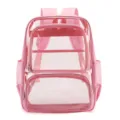 Rosa transparenter Rucksack klare Schultasche Stadion zugelassen mit vielen Taschen - Rosa