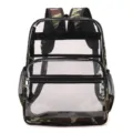 Transparenter PVC Rucksack mit Camouflage Trägern großer Kapazität Schultasche - Tarnfarben