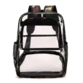 Transparenter PVC Schulrucksack mit Camouflage-Trägern und mehreren Taschen für den Alltag. - Tarnfarben