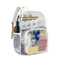 Transparenter PVC Rucksack für Schule und Alltag, wasserdichte klare Schultasche mit Fächern. - Weiß