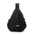 Unisex Nylon Sling Rucksack Outdoor Wandern Brusttasche leicht Freizeittasche schwarz - Schwarz