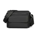 Men black crossbody messenger bag street style functional shoulder bag waterproof casual travel - Upgraded Black