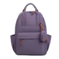 Lila Freizeitschule Rucksack mit braunen Akzenten, multi-Tasche Reise-Tagesrucksack Set. - Lila
