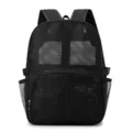 Sac à dos respirant en filet noir pour voyage et plage, cartable étudiant pratique - 6717 - Noir