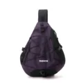 Lila Nylon Sling Bag Leichte Outdoor Umhängetasche Brusttasche Freizeit Rucksack - Lila