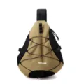 Wasserdichter Nylon Sling Rucksack leichter Brustbeutel Freizeit Outdoor Wandern Daypack - Khaki