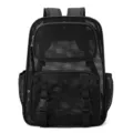 Sac a dos en filet noir, grand sac d'ecole respirant pour les voyages et les etudiants. - 6716 - Noir