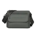 Dark green men's messenger bag functional crossbody bag urban casual waterproof shoulder bag - Upgraded Green