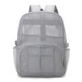 Sac a dos en filet gris, cartable de plage respirant, sac de voyage sport et fitness loisir - 6717 - Gris