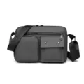 Functional grey multi-pocket crossbody bag, minimalist urban style waterproof shoulder bag - Multi-Pocket Gray