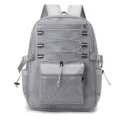 Sac à dos ajouré en résille grise, respirant pour sport, voyage et plage avec poches. - 6718 Gris