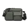 Men's multi-pocket crossbody bag dark green waterproof leisure outdoor shoulder bag - Multi-Pocket Version Green
