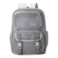 Sac a dos en maille grise pour voyage et ecole, grand cartable respirant pour etudiants. - 6716 - Gris